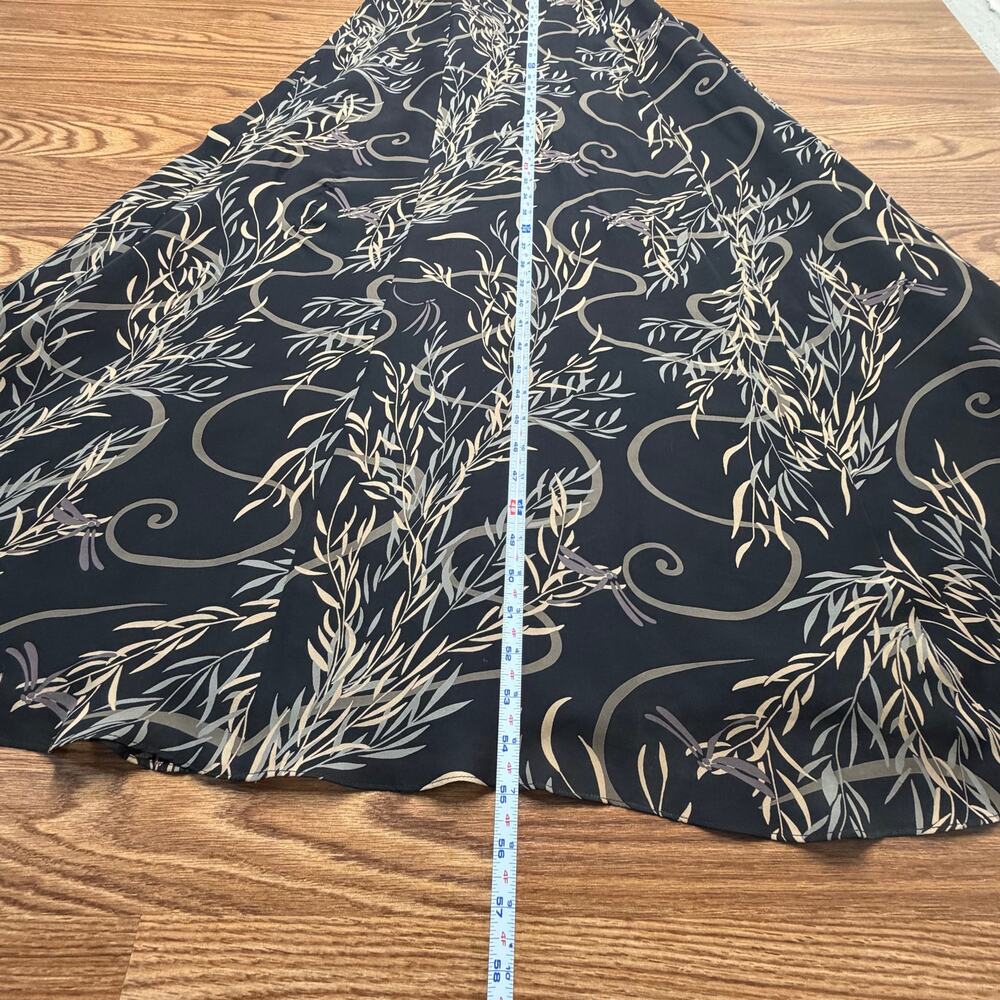 Y2K Banana Republic Silk Botanical Flowy Maxi Dress sz8 Vintage Quiet Luxury - Picture 5 of 9